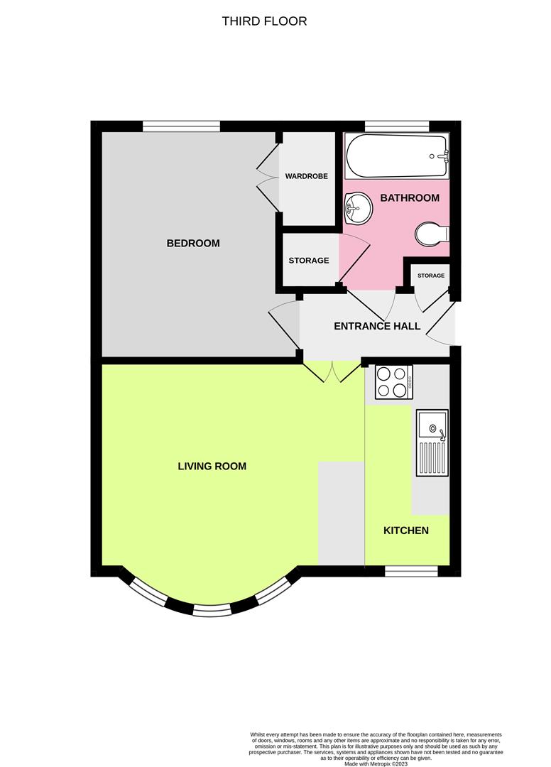 Floor Plan | Flat - Purpose Built | Alexander Terrace, Worthing, BN11 | For Sale